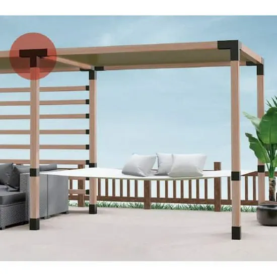 Kit de soporte de madera elevado para jardín al aire libre, soportes de pérgola de acero, kits de pérgola