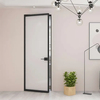 Casa comercial Alu-Framed puerta batiente con bisagras con vidrio esmerilado