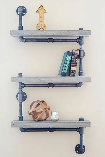 Soporte de juego de accesorios de baño de toallero de montaje en pared de tubo rústico