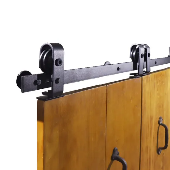 Herrajes para puertas corredizas de granero negras personalizables: solución duradera de acero inoxidable para hogares, oficinas y graneros