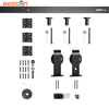 Kit de herrajes para puerta de granero plegable con riel negro y montaje superior