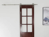 Herrajes industriales para puertas corredizas de granero de acero inoxidable cepillado de 5 pies: elegantes y duraderos para puertas de madera