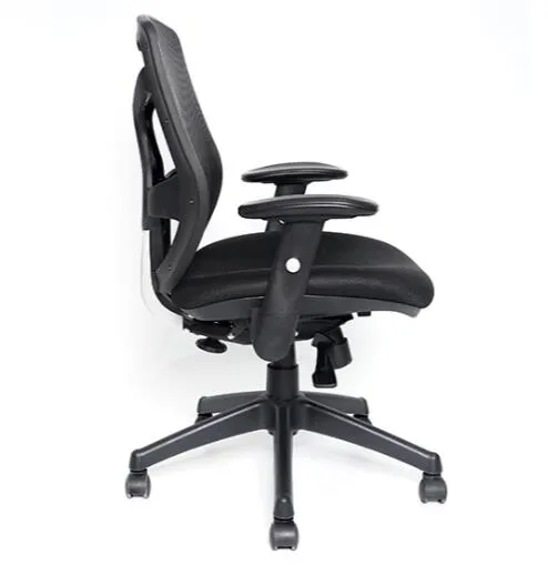 Silla de oficina de tela negra, modelos clásicos de buena calidad tipo B
