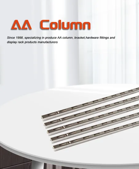 Columna AA de metal con agujeros, montaje en pared, canal ranurado único, vertical