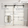 Kit de herrajes para puerta de granero de derivación de baño contemporáneo con ruedas colgantes para puertas dobles