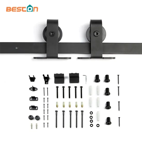 Nueva llegada Kit de herrajes para rieles para puertas corredizas de granero de alta resistencia de 6,6 pies | Accesorios premium para hogares modernos