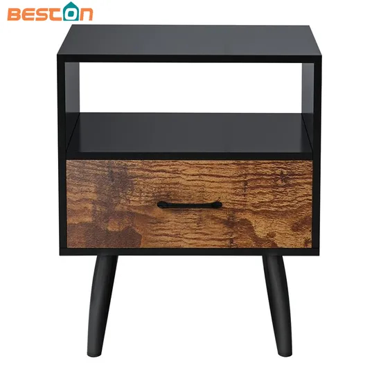 Mesita de noche de lujo moderna de madera maciza de diseño nórdico, mesa auxiliar