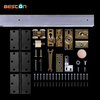 Kit de herrajes para puertas enrollables con herrajes para puertas plegables Bi individuales con rodillos de 4 ruedas