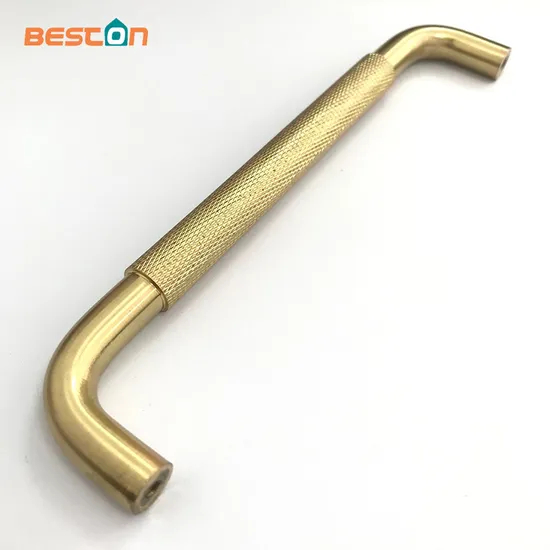 Herrajes para gabinetes de aluminio, tirador moleteado de latón dorado/negro de 128mm para muebles