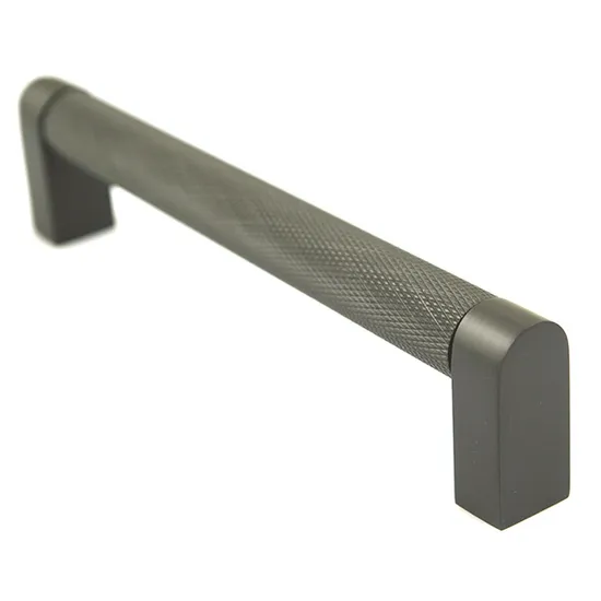 Tirador moleteado para gabinete, tirador de cajón mate negro sólido de cocina de 16mm de diámetro