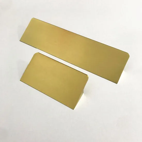 Muebles de armario, cocina, gabinete de aluminio, mango cepillado de latón dorado