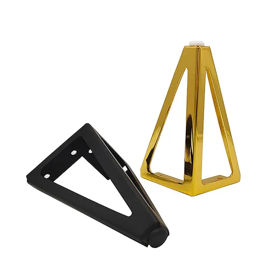 Patas de gabinete modernas y cónicas de acero en oro rosa: mejoras elegantes para sofás y mesas consolas de mediados de siglo