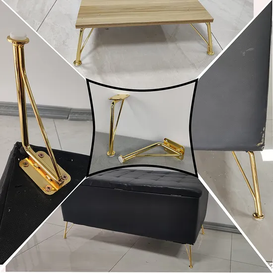 Patas modernas para muebles doradas de 6' (paquete de 4): mejoras elegantes para gabinetes, tocadores y muebles de sala