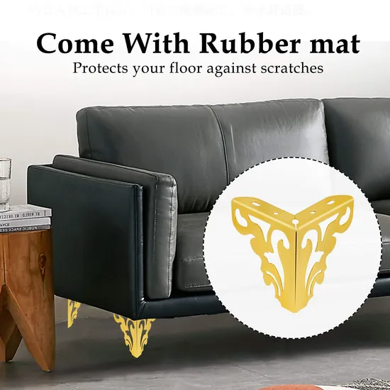 Elegantes patas de acero decorativas doradas para muebles | Lujo moderno para consolas de noche, mesas de café e interiores de sofás: diseño elegante y construcción robusta
