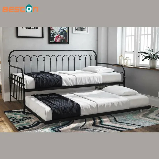 Muebles de dormitorio, plataforma de jardín, sofá cama, sofá cama con estructura de hierro metálico y nido