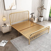 Cabecero y pie de cama vintage con plataforma King Size, marco de listones de acero de primera calidad