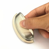 Tirador de manija de concha para cajón de taza de contenedor de accesorios de gabinete de cromo y níquel satinado