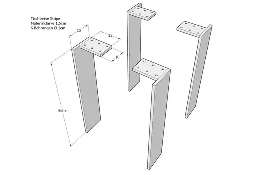 Patas de mesa de metal industrial, patas de mesas de comedor para uso doméstico