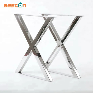 Patas de mesa de metal de acero inoxidable con forma de X de alta calidad al por mayor