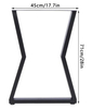 Pata de mesa de metal con horquilla de acero negra cuadrada para comedor y café