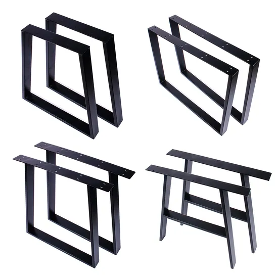 Venta al por mayor de muebles modernos industriales personalizados, patas cuadradas trapezoidales para mesa de escritorio