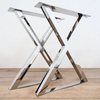 Pata de acero inoxidable en forma de X para mesa de café y comedor