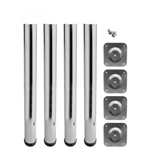 Patas de mesa de tubo redondo de hierro fundido de metal para mostrador de muebles