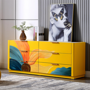 Aparador blanco artístico moderno: diseño único de puerta de vidrio con teclas de piano y estantes de almacenamiento para cocina