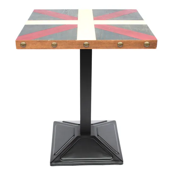 Base de mesa cuadrada de estampado de hierro negro con mejores ventas para restaurante