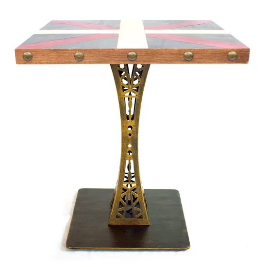 Pata de mesa de metal personalizada decorativa con base de torre de fábrica