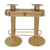 Muebles de escritorio cepillado, base de mesa industrial forjada en oro, acero inoxidable cromado