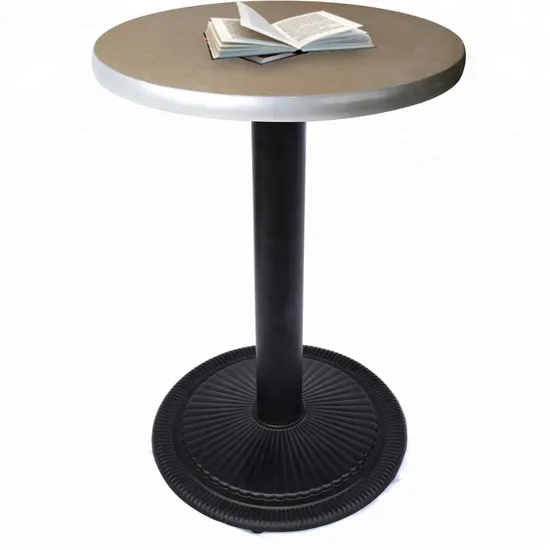 Base de mesa redonda de comedor de mármol con manivela de hierro fundido antiguo barato
