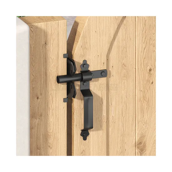 Kit de pestillo de puerta de metal resistente negro OEM personalizado para puertas de valla de madera