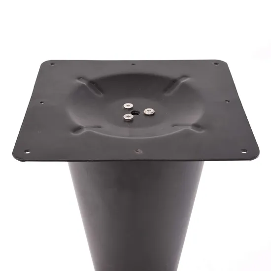 Muebles con recubrimiento de polvo negro de hierro Tulip Base de mesa para encimeras de mármol