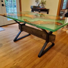 MID Century Modern X-Frame Metal Solid Frame Patas de mesa duraderas negras