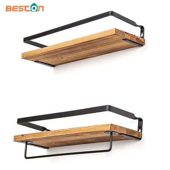 2 con rieles Almacenamiento decorativo Elegantes soportes de metal negro mate