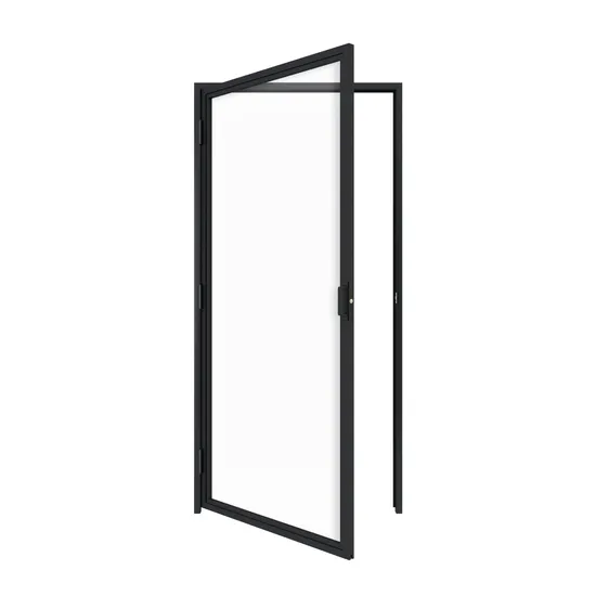 Puertas interiores de marco metálico de puerta de vidrio transparente abatible de estilo francés minimalista
