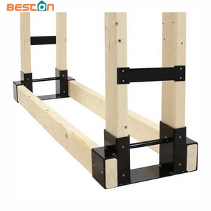 Kit de soporte para estante de almacenamiento de troncos de leña para exteriores, soporte ajustable para estante de troncos
