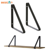 Soportes para estantes Soporte para estante negro rústico Soporte para estante de hierro