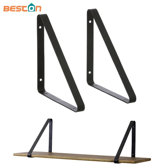 Soportes para estantes Soporte para estante negro rústico Soporte para estante de hierro