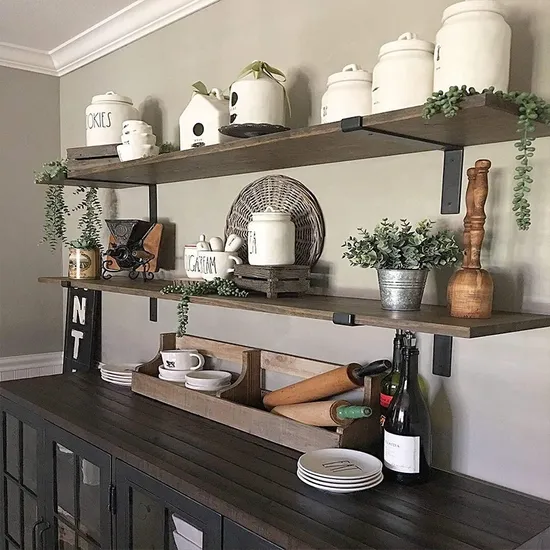 Estante de pared de hierro, soportes de estante metálico para Interior del hogar