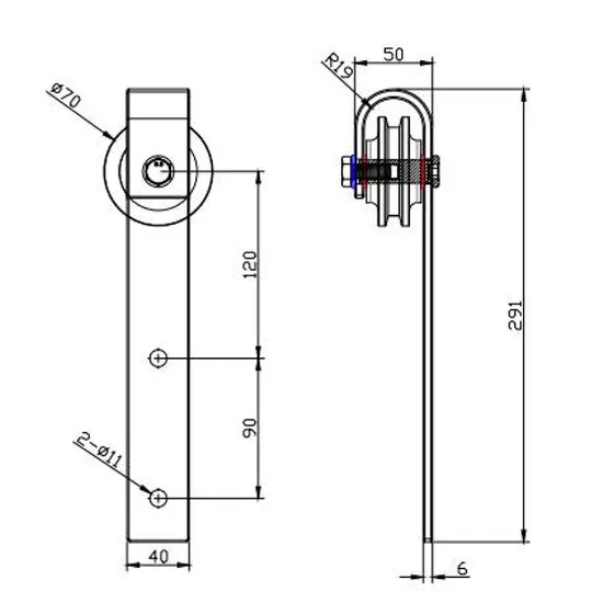 Kit de herrajes para puertas corredizas de granero de acero al carbono, clásico y personalizable, resistente para uso doméstico y comercial