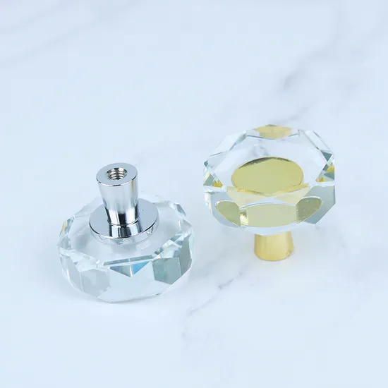 Manija irregular de cristal natural, manijas de tirador de palanca de puerta de cristal con forma de rodajas