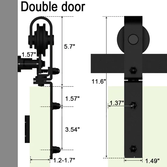 Kit de puerta de granero corrediza plegable y plegable de 6.6 pies: acero resistente, rodillos silenciosos, fácil instalación para armarios
