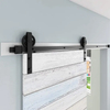 Kit de herrajes para puerta corrediza de granero con rueda de radios | Solución de puerta interior de madera con acero cromado | Uso industrial y doméstico