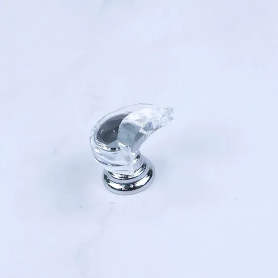 Manija de cajón de cristal, manijas de perilla de puerta de cristal de aleación de zinc