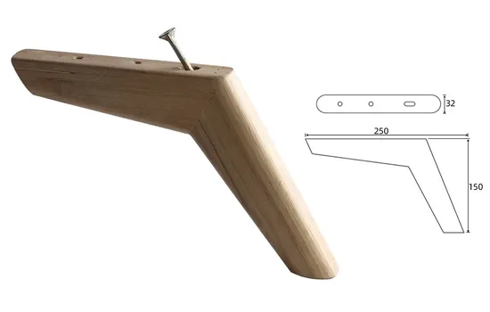 Patas de madera en forma de cono inclinado en 7: accesorios de soporte de muebles personalizables en color y pintados con aerosol para proyectos de bricolaje