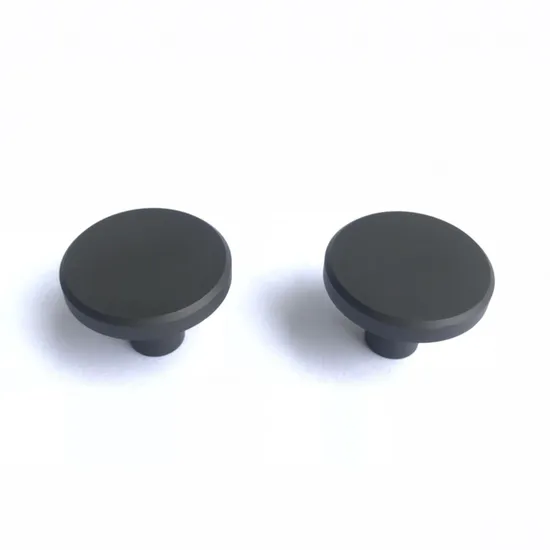 Perilla redonda de aluminio para cajón de cocina, manija de un solo orificio, color negro mate