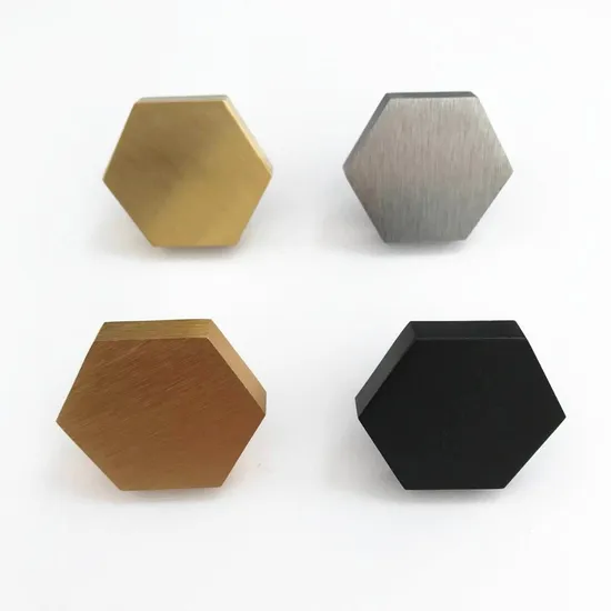 Tiradores de manija de cajón de perilla de gabinete hexagonal de latón macizo