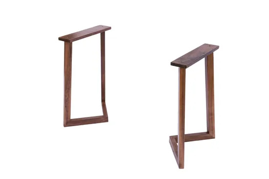 Patas de escritorio de estilo rústico de nogal negro macizo hechas a mano para muebles de granja